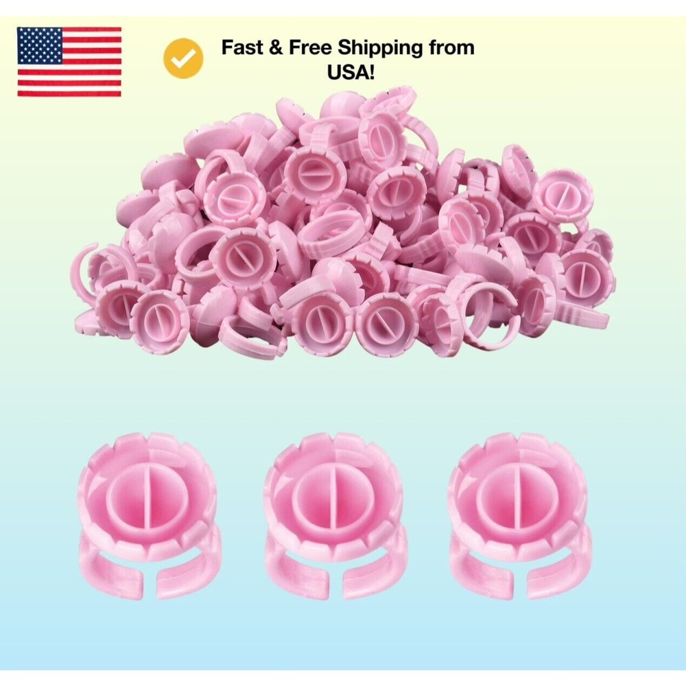 1000Pcs Disposable Eyelash Extension Rings Lash Glue Fan FASTER! Bulk Wholesale